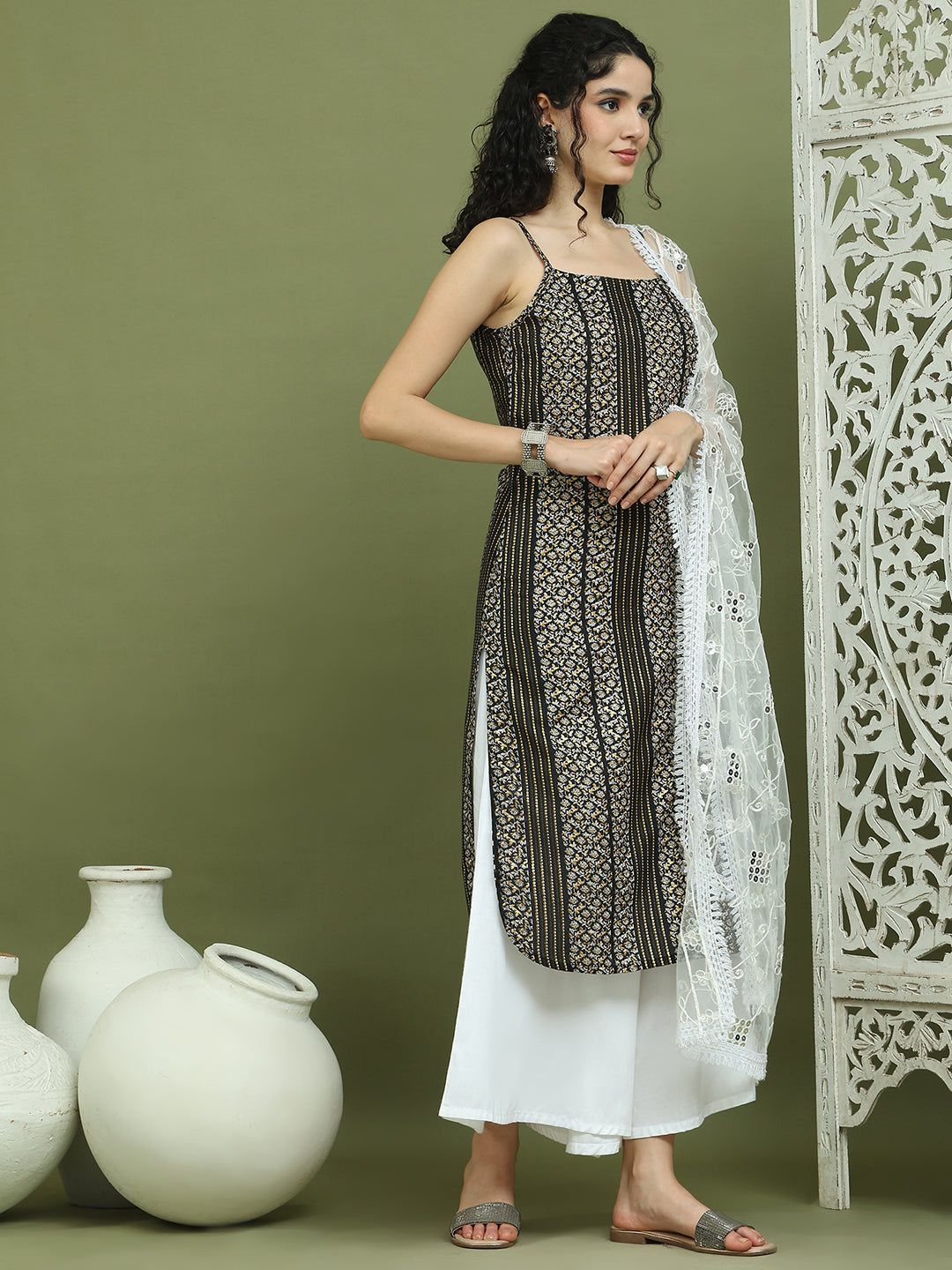DesiQlo Women kurta sets - Black - JOKPL_2137W_D67W_1586_Black_S