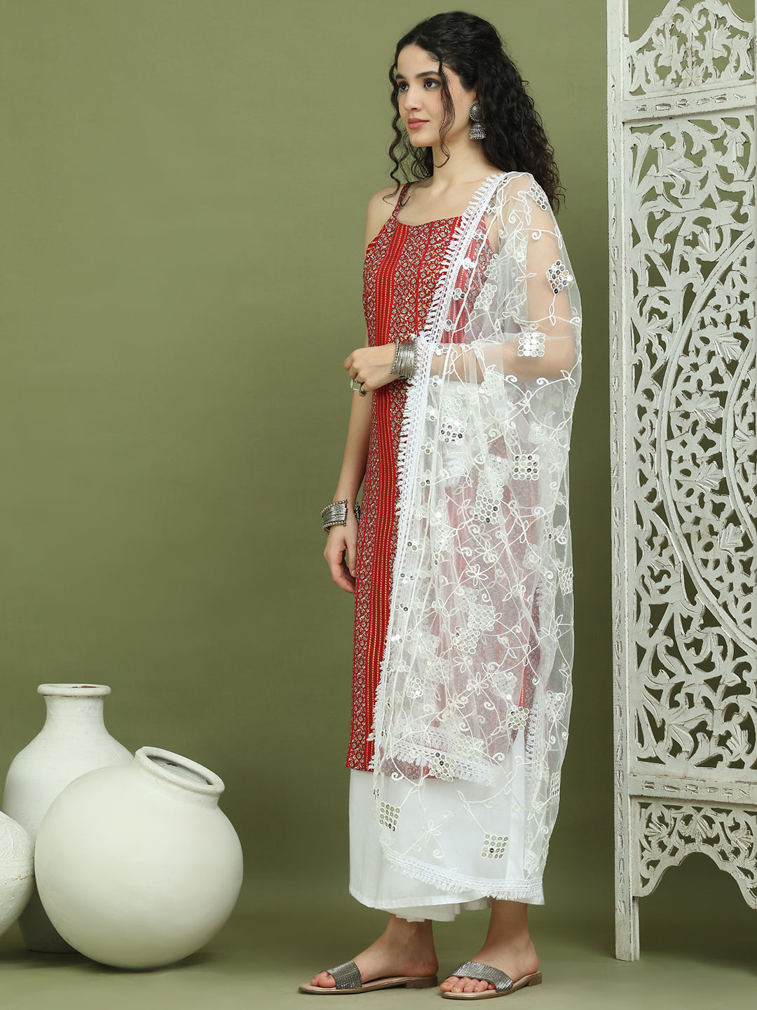 DesiQlo Women kurta sets - Red - JOKPL_2137W_D67W_1586_Red_S