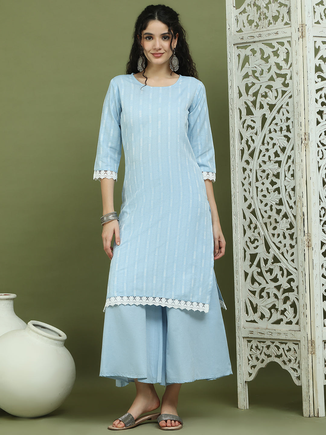 DesiQlo Women kurta sets - Blue - JOKPL_2138B_1588_Blue_S