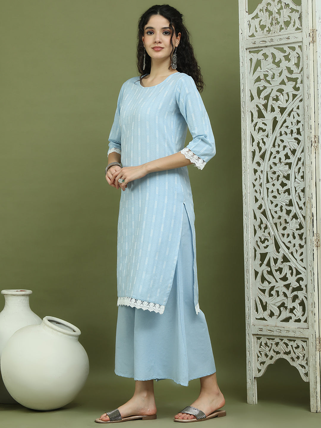 DesiQlo Women kurta sets - Blue - JOKPL_2138B_1588_Blue_S