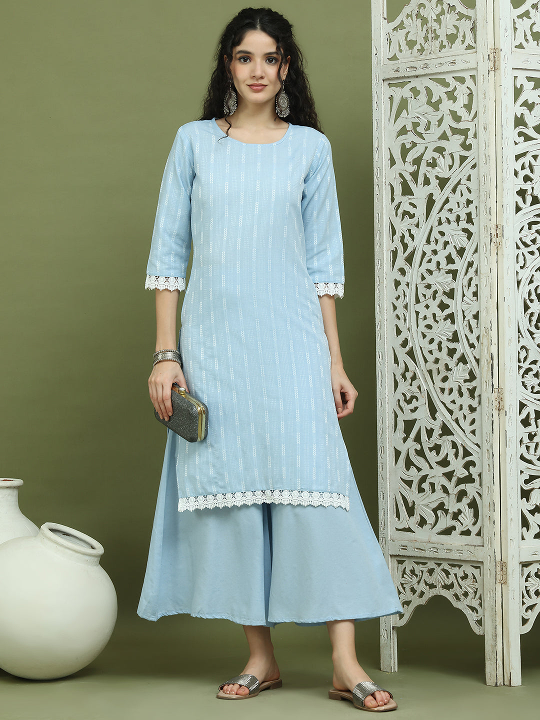 DesiQlo Women kurta sets - Blue - JOKPL_2138B_1588_Blue_S