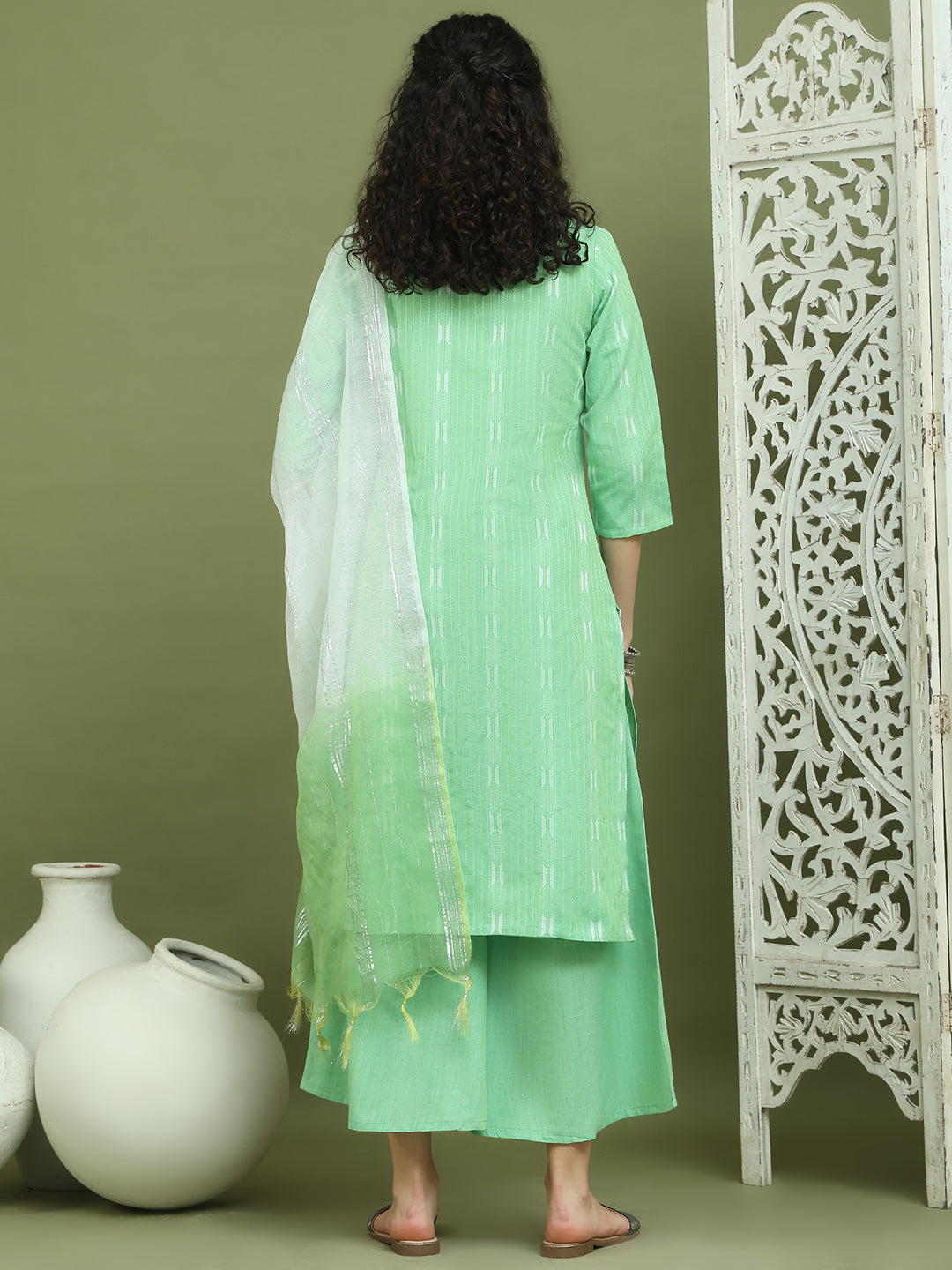 DesiQlo Women kurta sets - Green - JOKPL_2138Gr_D69WG_1570_Green_S