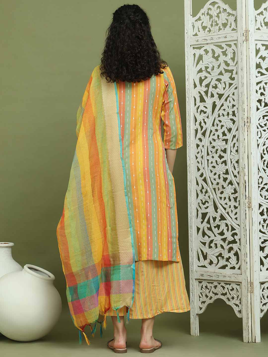 DesiQlo Women kurta sets - Yellow - JOKPL_2138Mus_D70Mul_1570_Mustard_
