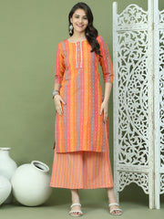 Lace Work, Woven Design straight Kurtas for Women ( JOK 1570 Orange )