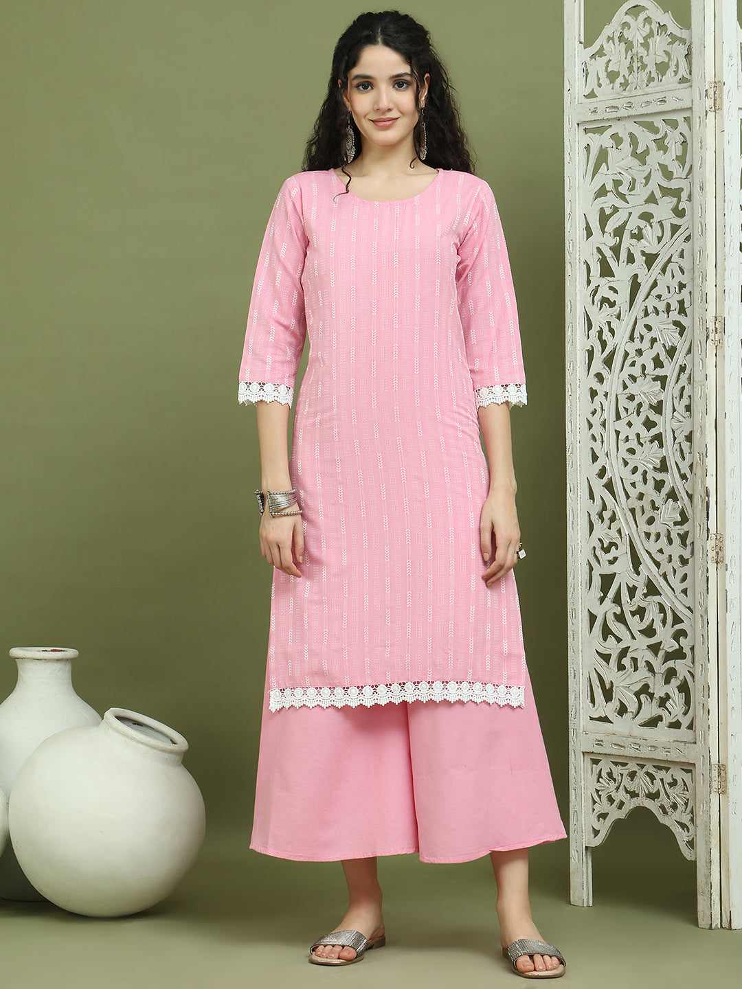 DesiQlo Women kurta sets - Pink - JOKPL_2138Pi_1588_Pink_S