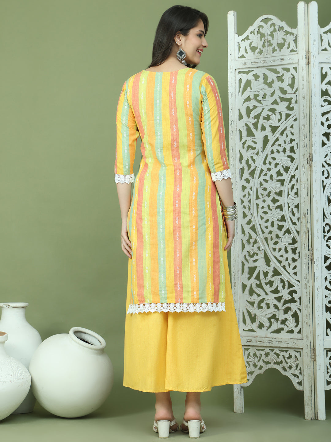 DesiQlo Women kurta sets - Yellow - JOKPL_2138Y_1589_Yellow_S