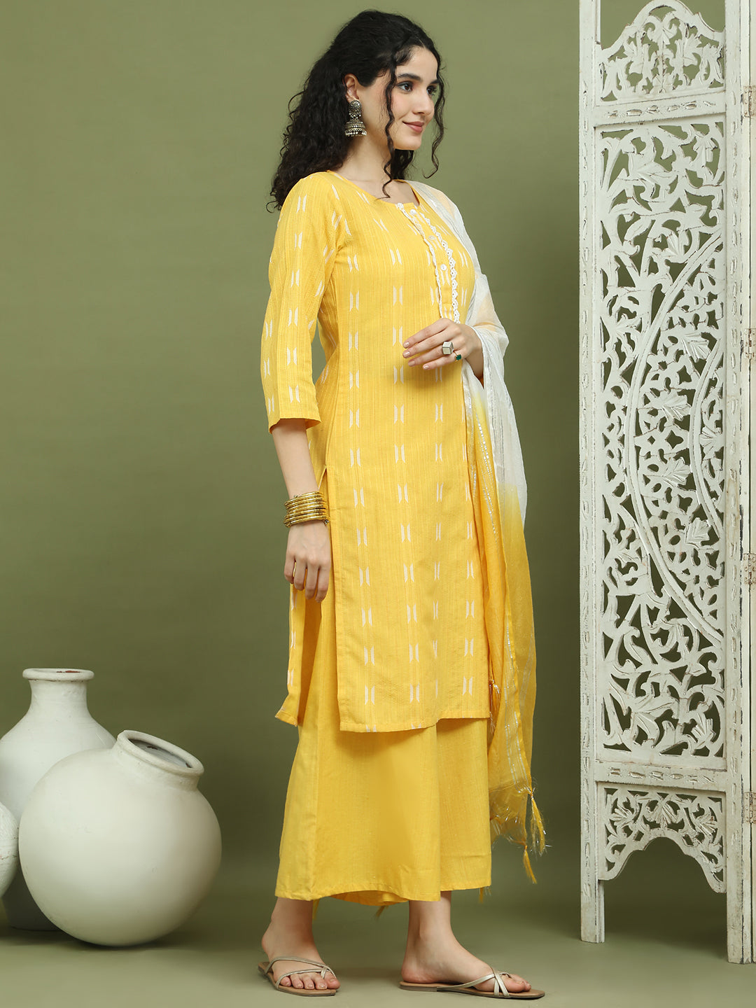 DesiQlo Women kurta sets - Yellow - JOKPL_2138Yel_D69YW_1570_Yellow_S