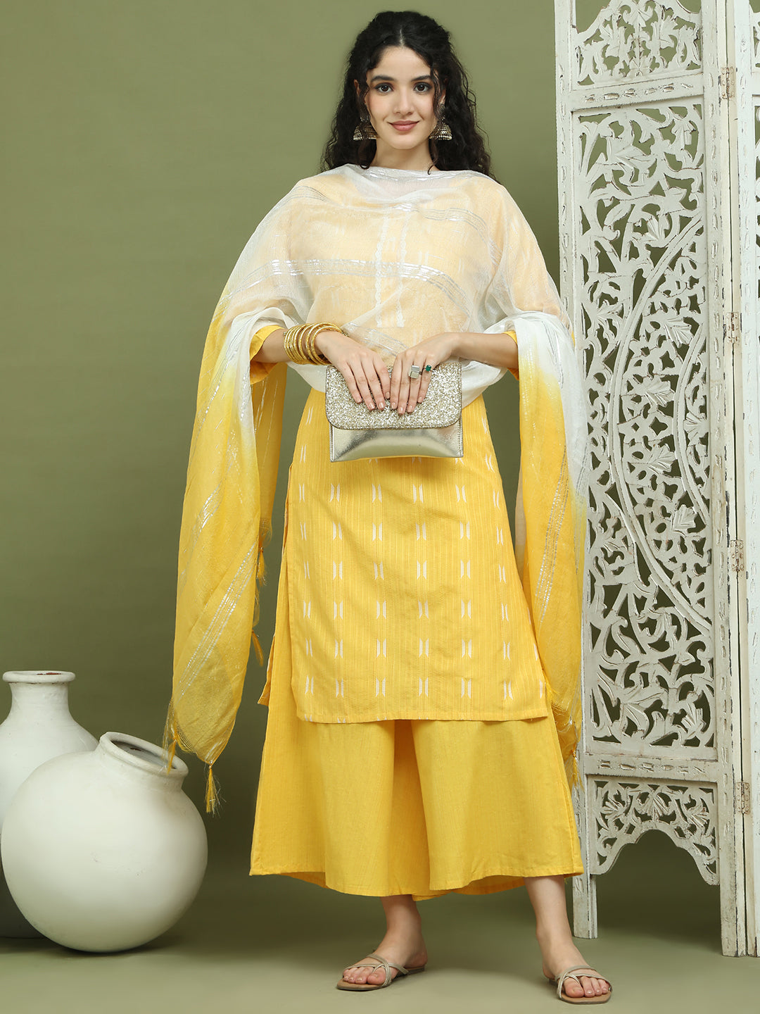DesiQlo Women kurta sets - Yellow - JOKPL_2138Yel_D69YW_1570_Yellow_S