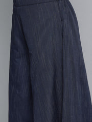 DesiQlo Woven Design Kurta With Palazzos & Dupatta ( JOKPL D10B 1508 Navy )