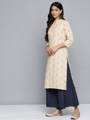 DesiQlo Woven Design Kurta With Palazzos & Dupatta ( JOKPL D10B 1508 Navy )