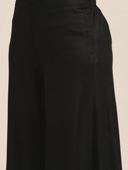 Women Kurta with Palazzos & Ikkat Dupatta-JOKPL-D17Gry