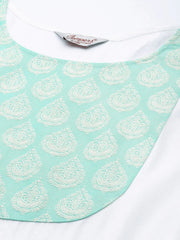 Women Yoke Design Jacquard Kurta with Palazzos & Dupatta ( JOKPL D20F 1483 Off-White )