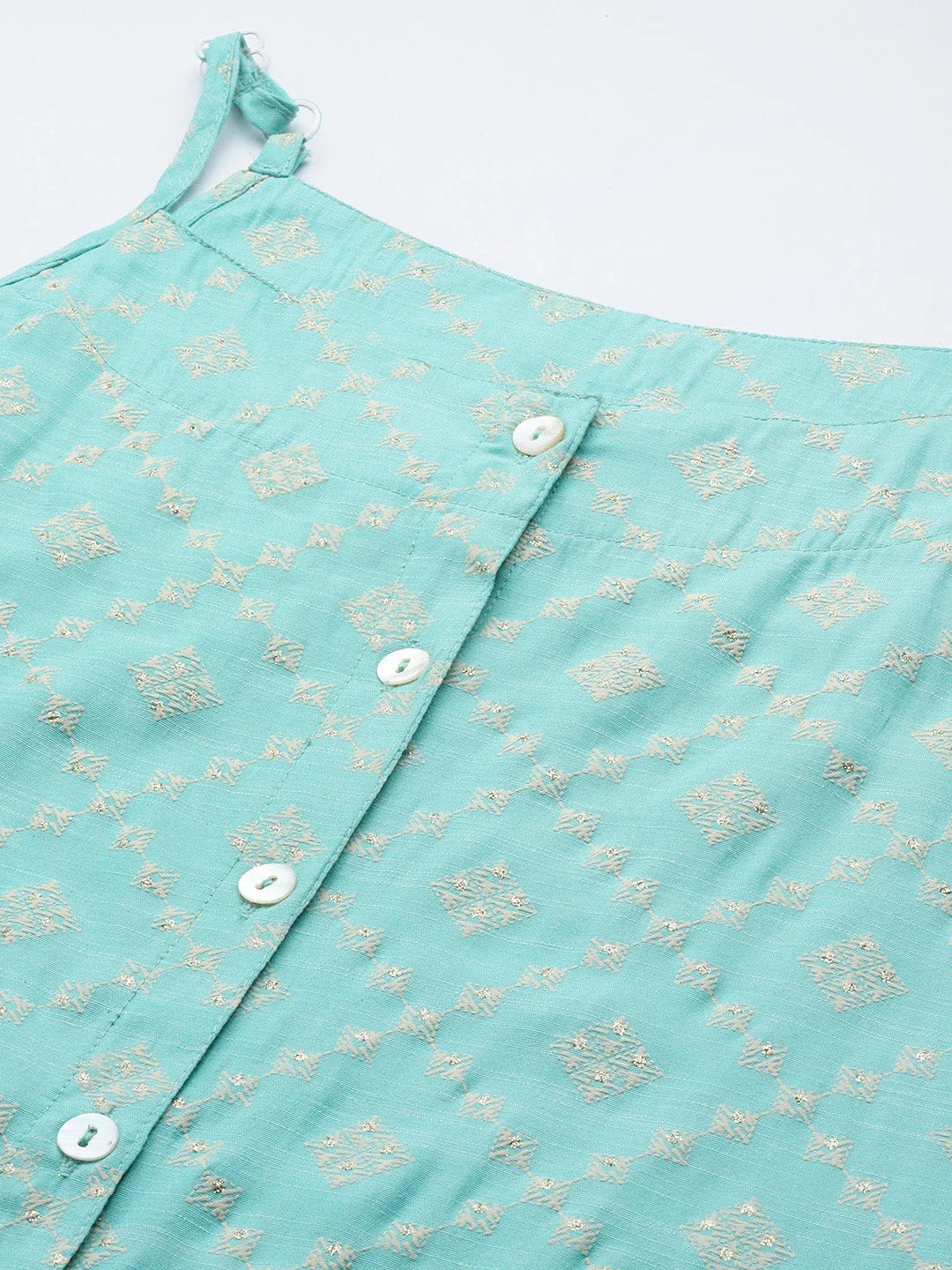 Blue Printed Kurta Palazzo Set with Chikankari Dupatta | Rayon