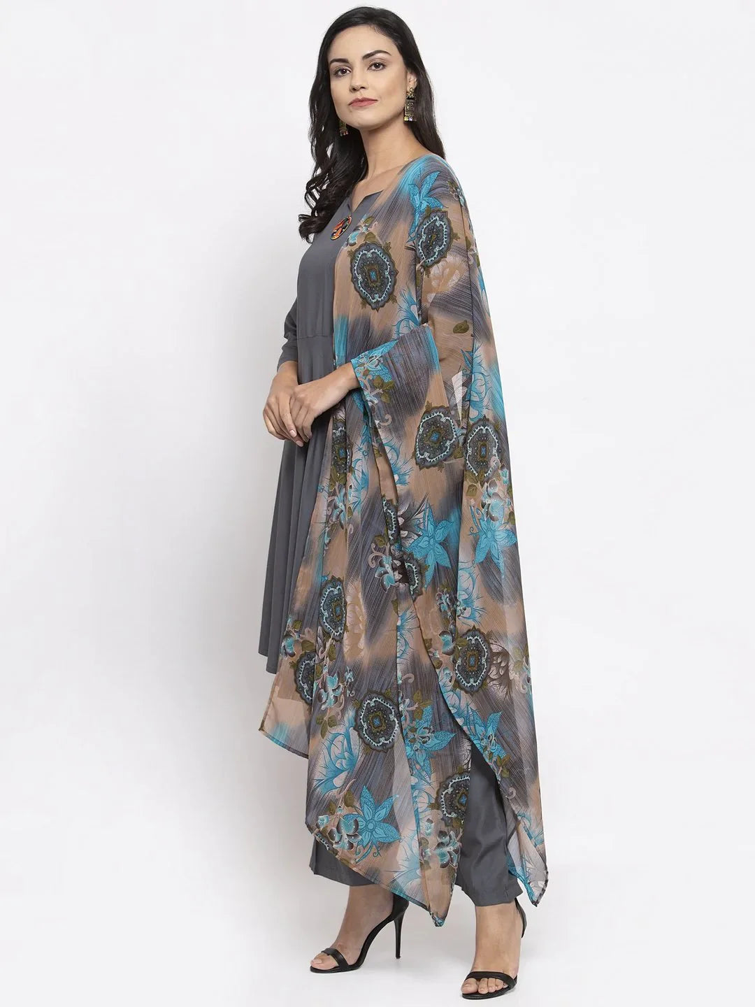Grey Kurta Palazzo Set for Women | Rayon Kurta and Palazzo Set