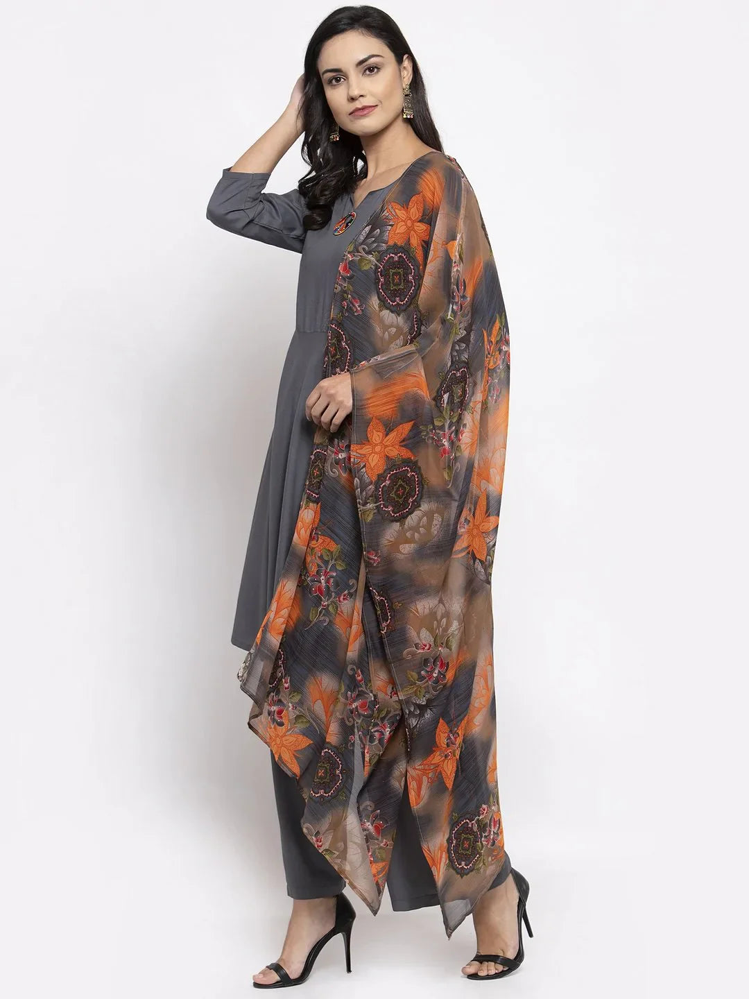 Grey Kurta Palazzo Set - Women's Rayon Kurta and Palazzo Set
