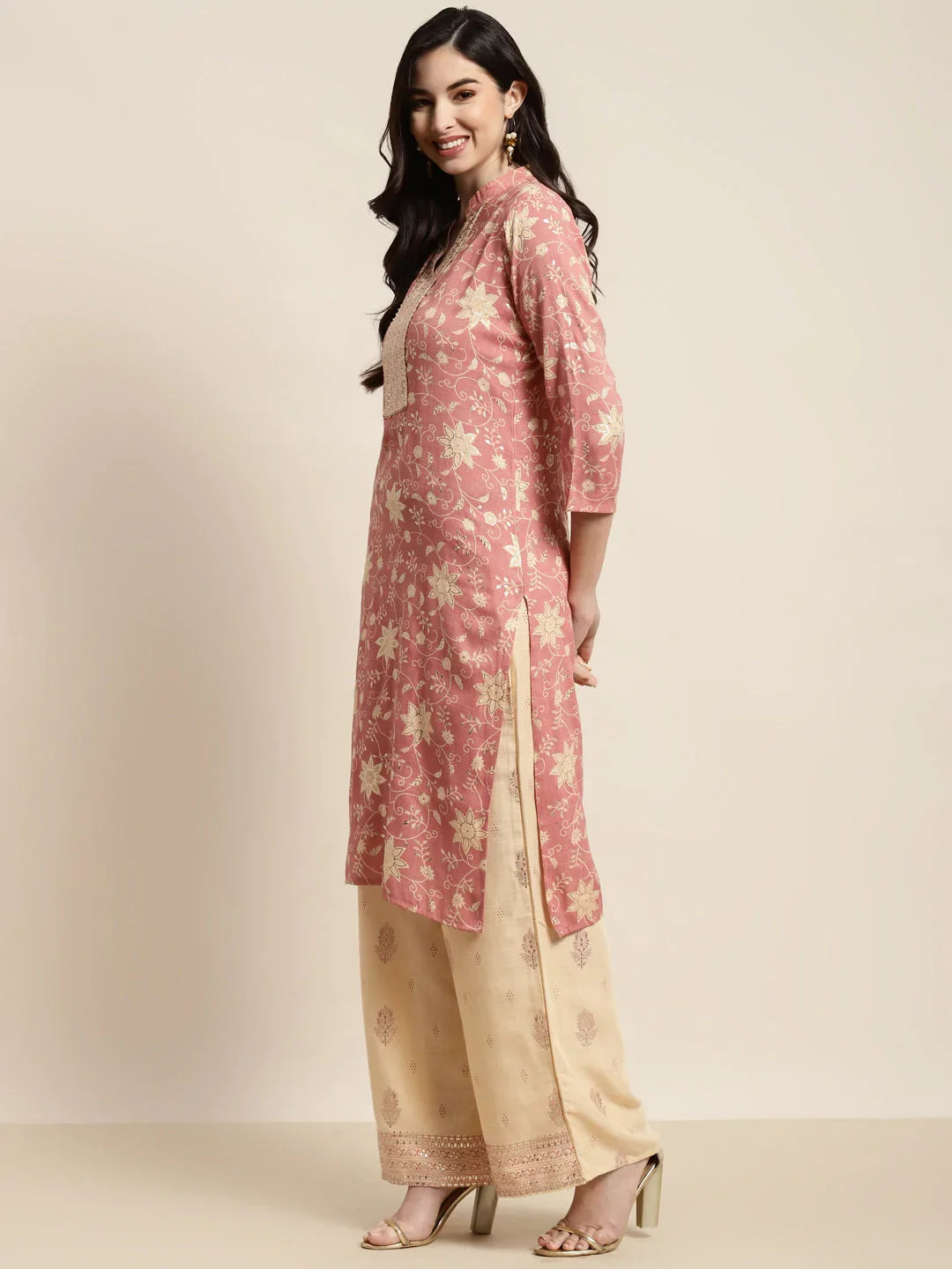 DesiQlo Women Kurta sets - Pink - JOKPL_D31Bg_1447_Pink_S