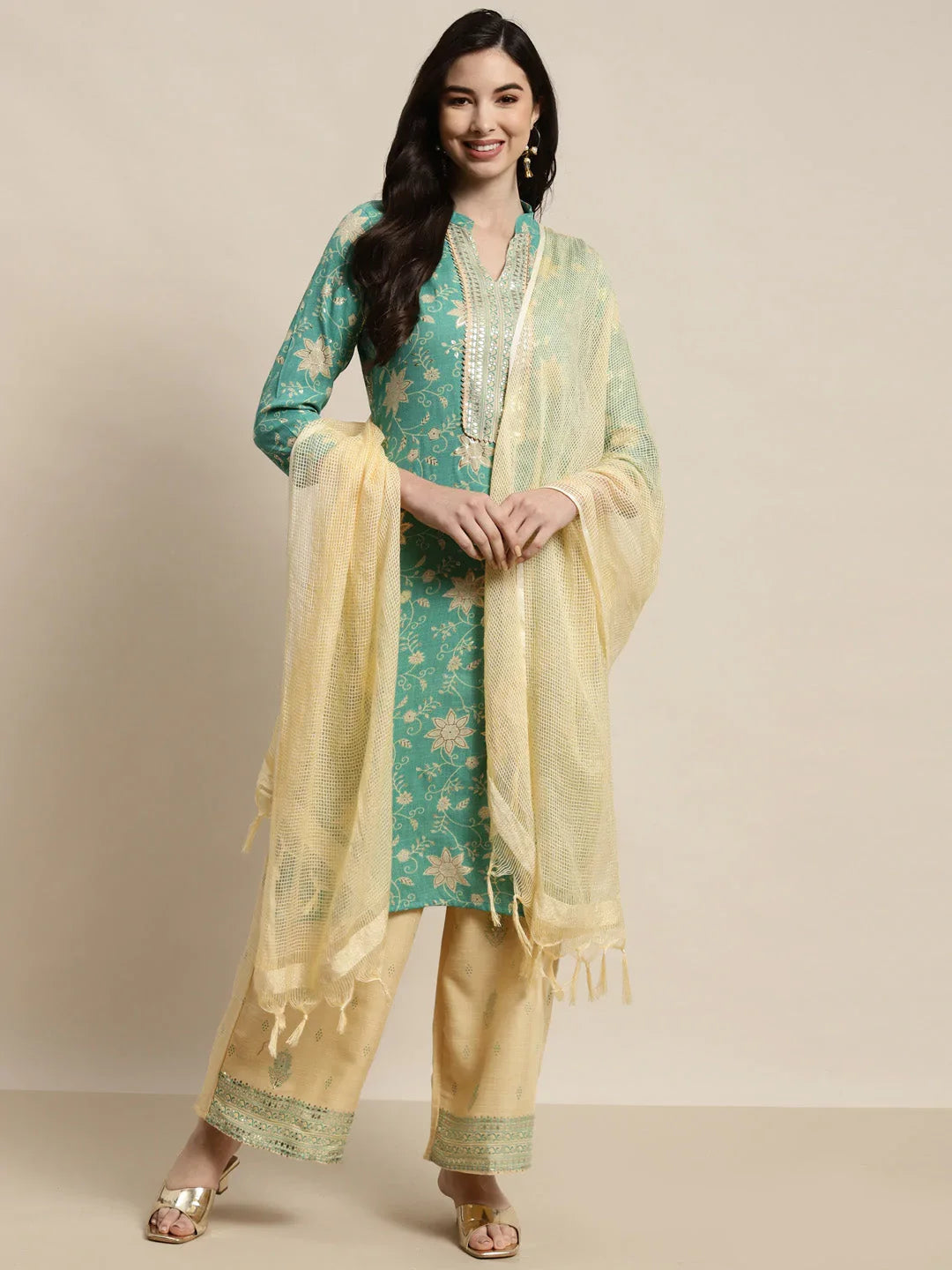 DesiQlo Women Kurta sets - Blue - JOKPL_D31Bg_1447_Sky_S