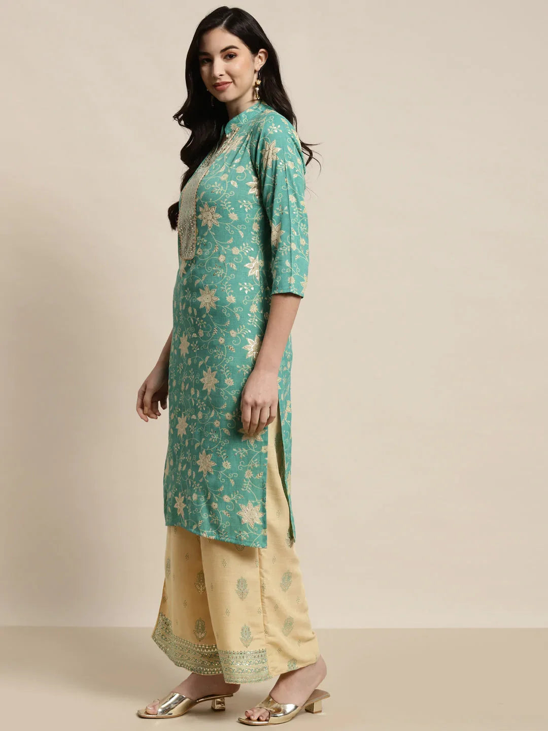 DesiQlo Women Kurta sets - Blue - JOKPL_D31Bg_1447_Sky_S
