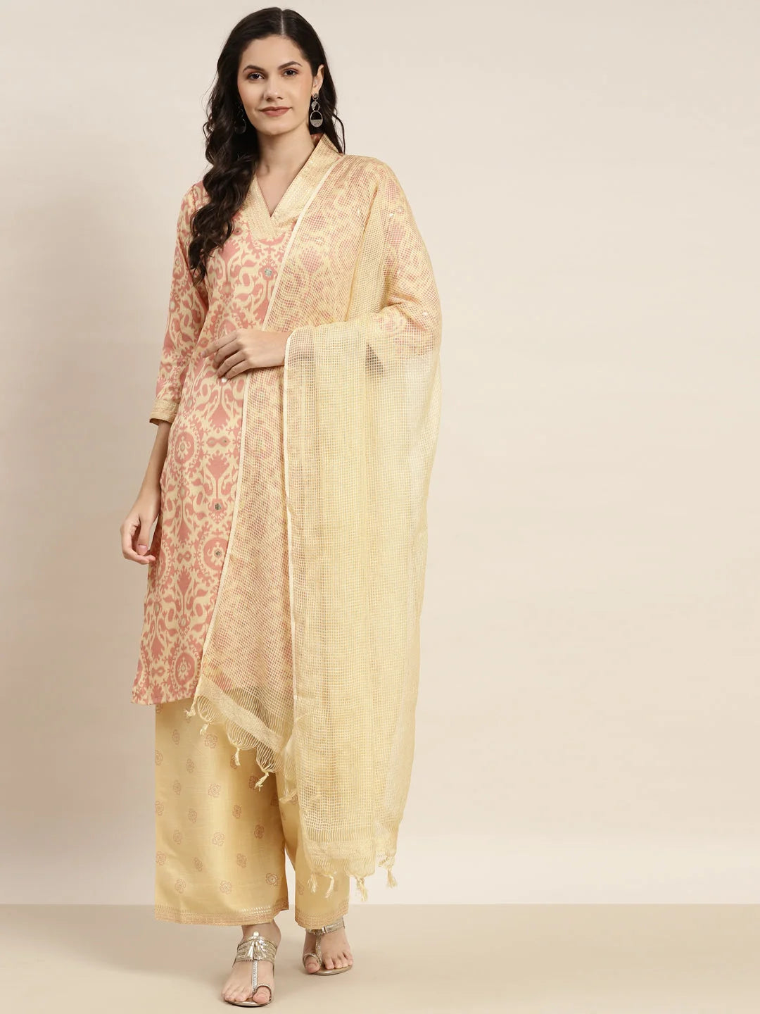 Floral Printed Kurta Palazzo Set - Women's Palazzo Sets