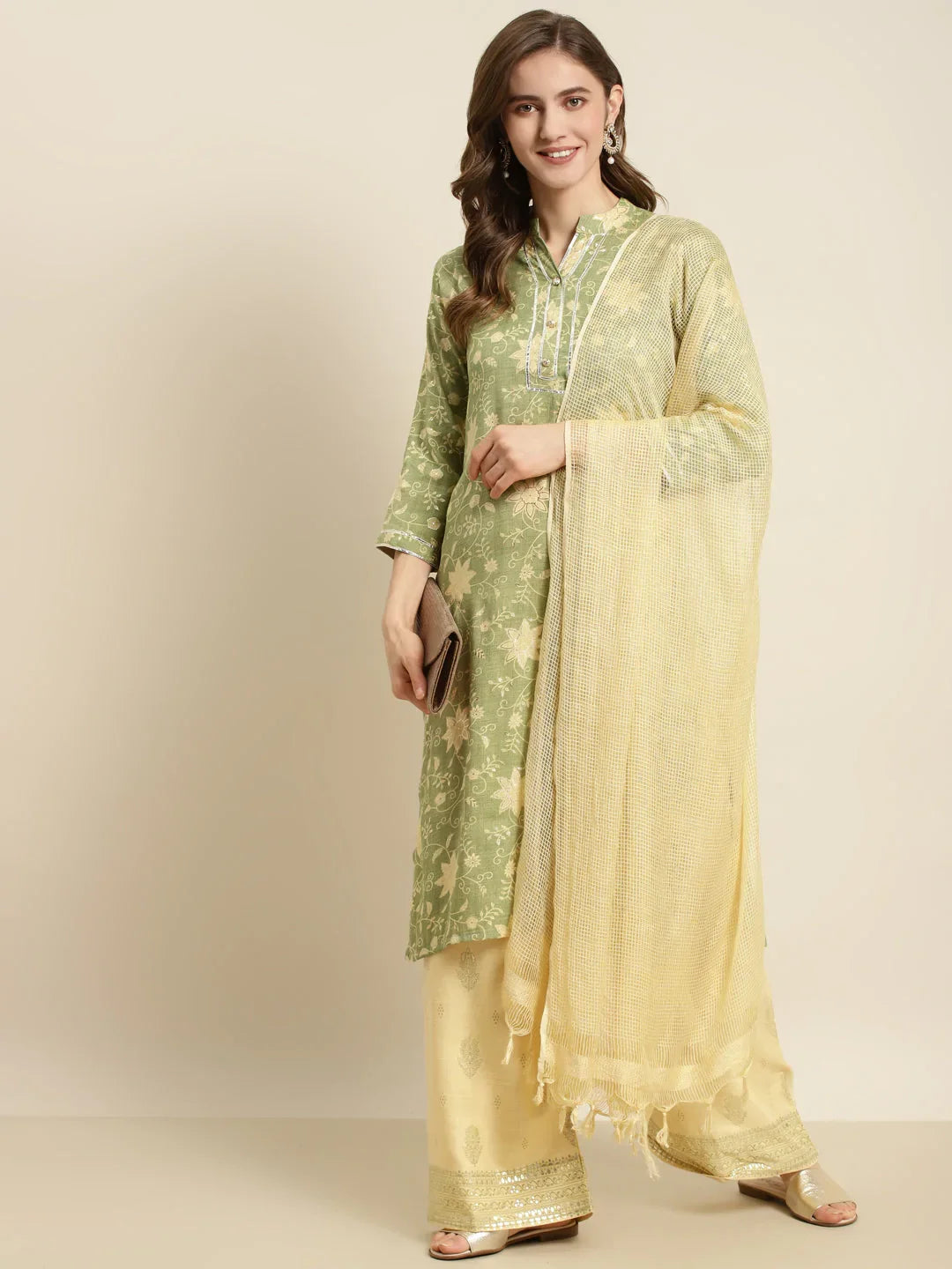 DesiQlo Women Kurta sets - Green - JOKPL_D31Bg_1459_Green_S