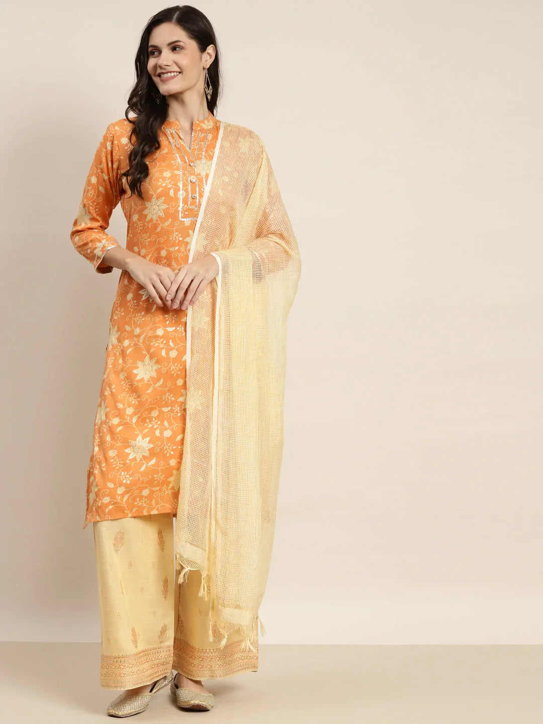 DesiQlo Women Kurta sets - Orange - JOKPL_D31Bg_1459_Orange_S