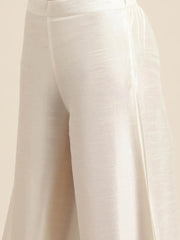 Women Floral Pleated Dupion Silk Jacquard Kurta with Palazzos & Dupatta ( JOKPL D34W 1480 Blue )