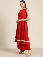 Women Kurta with Palazzos & print Dupatta-JOKPL-D37R