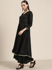 Women Kurta with Palazzos & print Dupatta-JOKPL-D39B