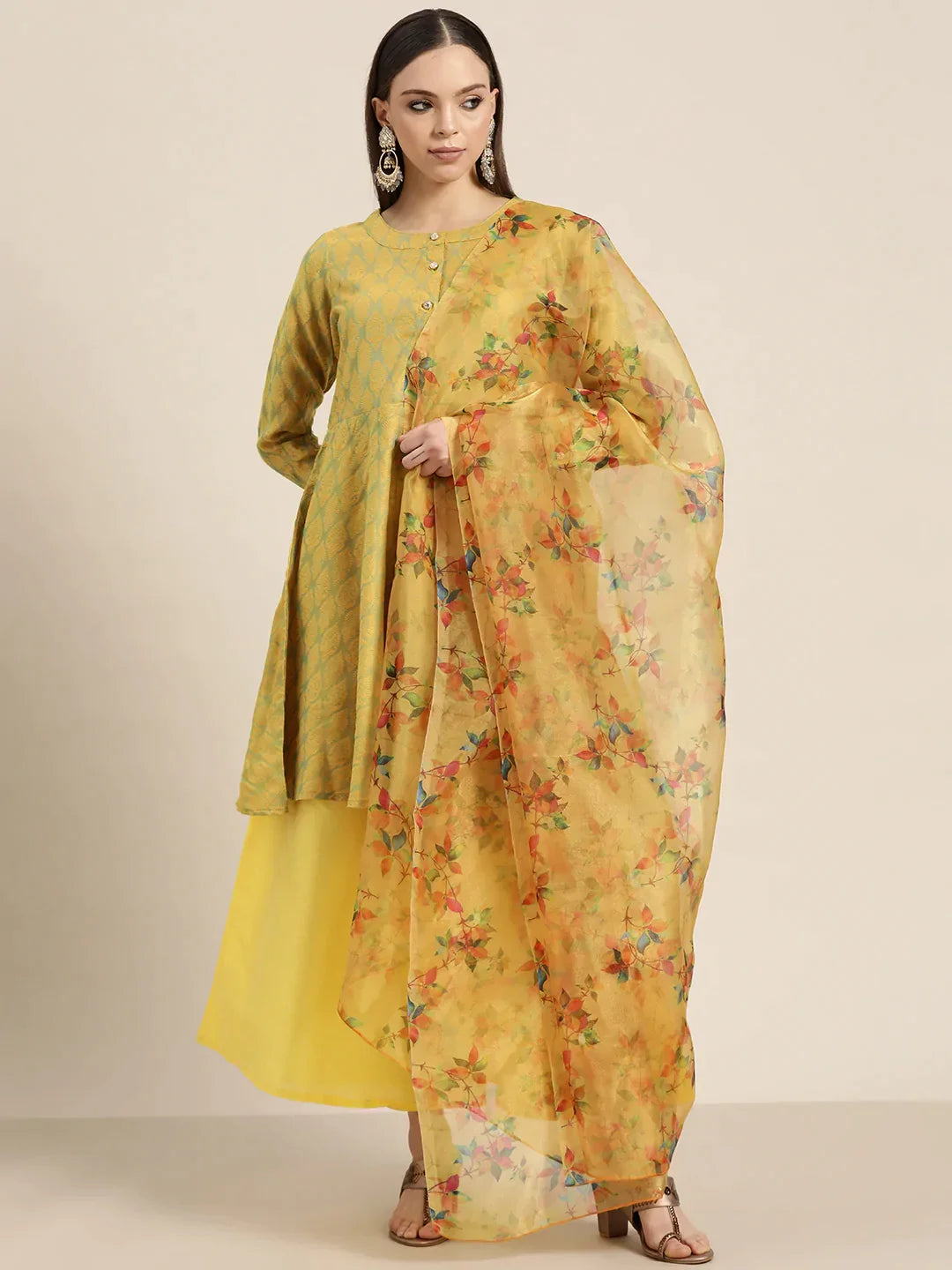 DesiQlo Women Kurta sets - Yellow - JOKPL_D40Y_1480_Yellow_S