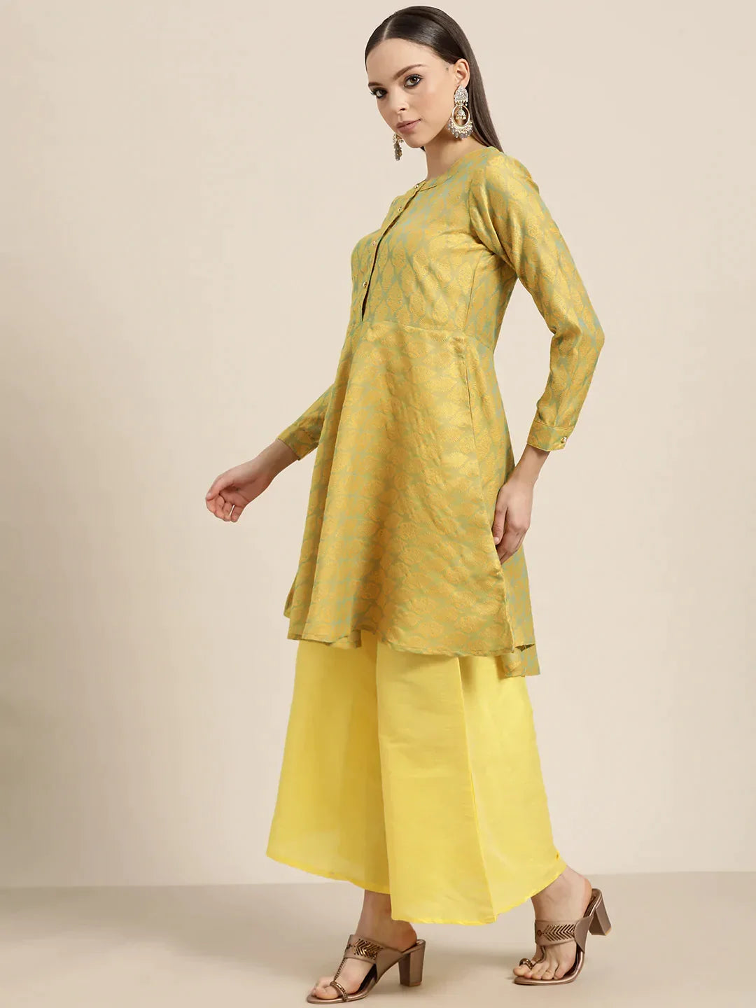 DesiQlo Women Kurta sets - Yellow - JOKPL_D40Y_1480_Yellow_S
