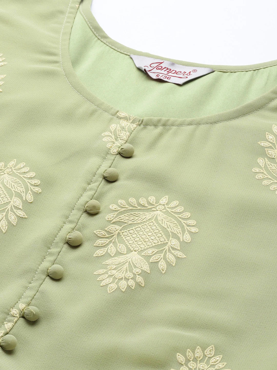 Green Printed Kurta Palazzo Set with Dupatta - Ethnic Motifs