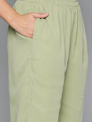 Ethnic Motifs Green Printed Georgette Kurta with Palazzos & With Dupatta ( JOKPL D43G 1484 Green )-JOKPL-D43G-1484