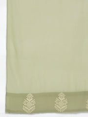 Ethnic Motifs Green Printed Georgette Kurta with Palazzos & With Dupatta ( JOKPL D43G 1484 Green )-JOKPL-D43G-1484