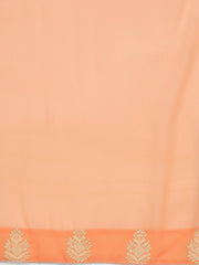 Ethnic Motifs Peach Printed Georgette Kurta with Palazzos & With Dupatta ( JOKPL D43P 1484 Peach )-JOKPL-D43P-1484
