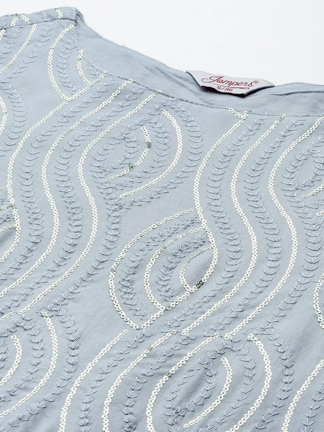 Grey Leheriya Kurta Palazzo Set for Women | Kurta Palazzo Set