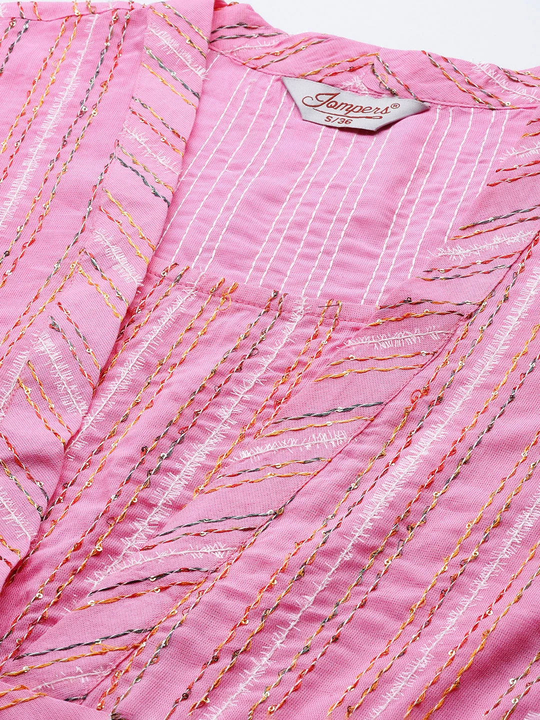 Pink Sequinned Kurta Palazzo Set | Women's Palazzo Sets