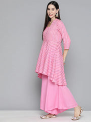 Pink Sequinned Kurta with Palazzos & With Dupatta ( JOKPL D44P 1493 Pink )-JOKPL-D44P-1493