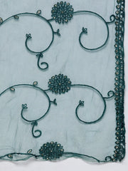 Teal Leheriya Sequinned Kurta with Palazzos & With Dupatta ( JOKPL D44T 1485 Teal )-JOKPL-D44T-1485