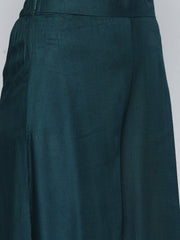 Teal Sequinned Kurta with Palazzos & With Dupatta ( JOKPL D44T 1493 Teal )-JOKPL-D44T-1493