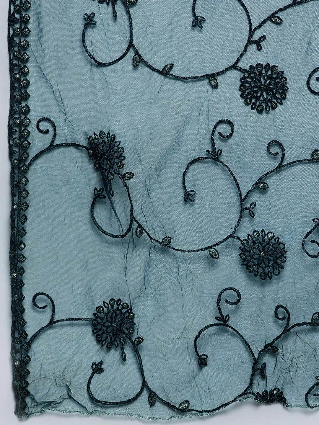 Teal Sequinned Kurta Palazzo Set | Women's Palazzo Sets Online