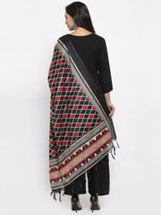 Women Black & Red Solid Kurta with Palazzos & Dupatta ( JOKPL D4R 1312 Black )-JOKPL-D4R-1312