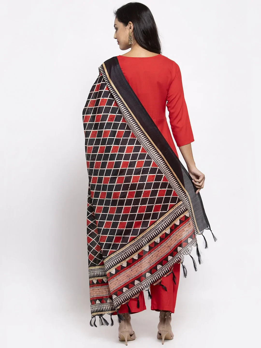 Red Kurta Palazzo Set for Women | Solid Rayon Kurta and Palazzo