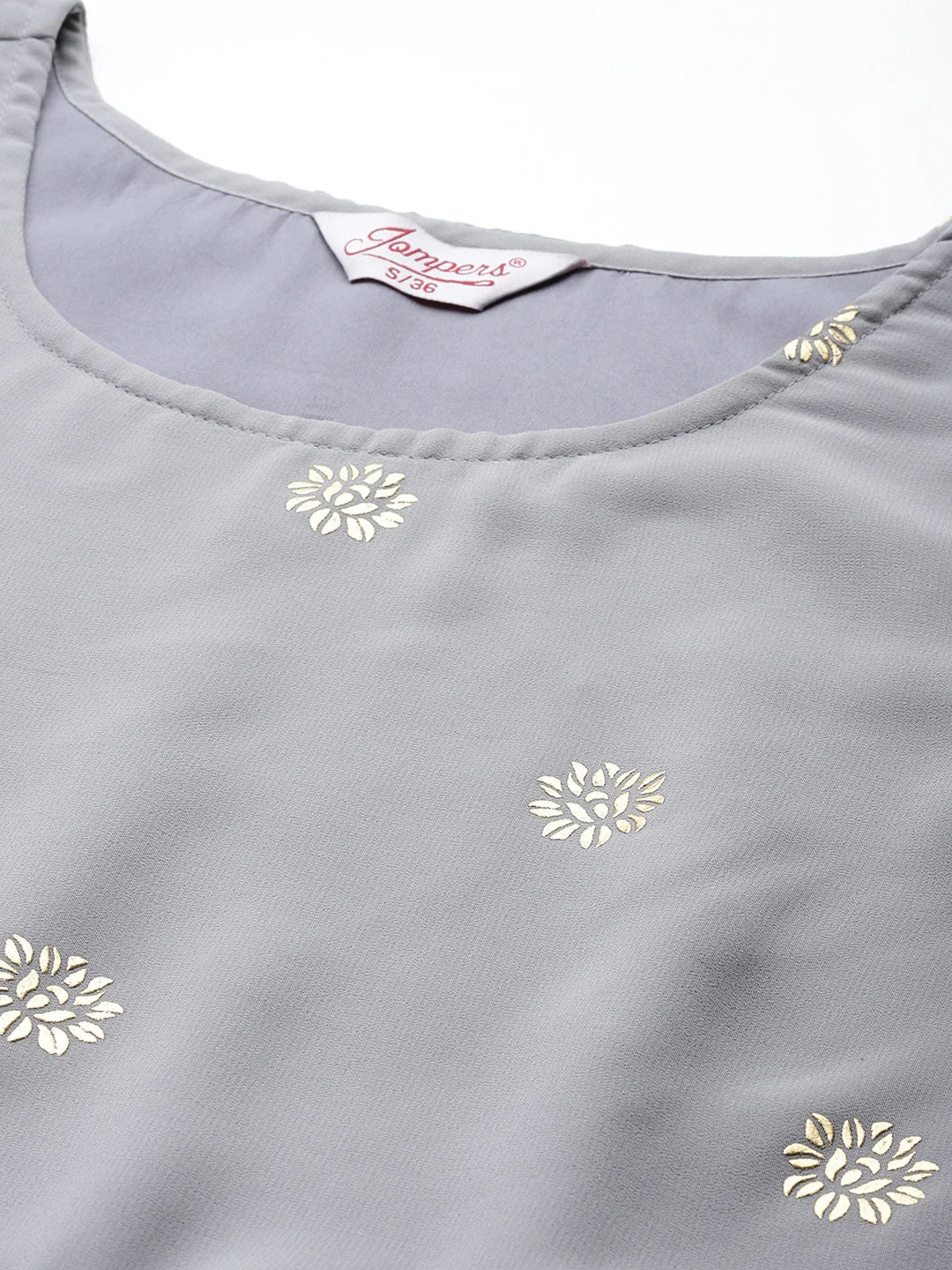 Grey Foil Print Kurta Palazzo Set - Kurta and Palazzo Set for ...