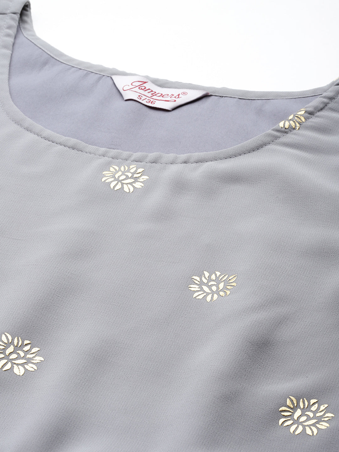 Grey Foil Print Kurta Palazzo Set - Kurta and Palazzo Set for ...