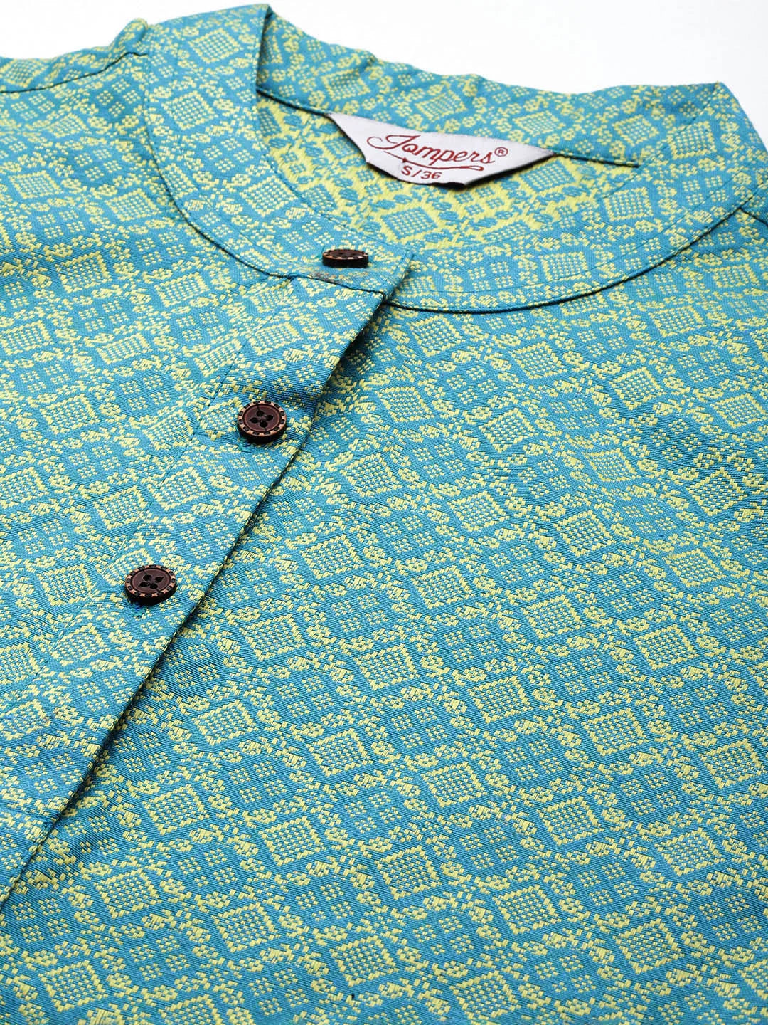 Firozi Woven Kurta Palazzo Set - Designer Palazzo Pants Set