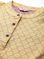 Woven design kurta, pallazos and dupatta set ( JOKPL D51Y 1538 Yellow )