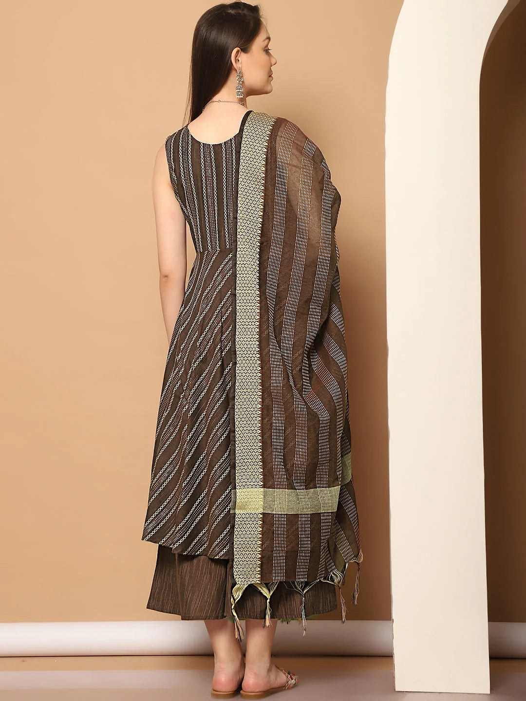 Woven Design Anarkali Kurta Set - Indian Anarkali Kurta