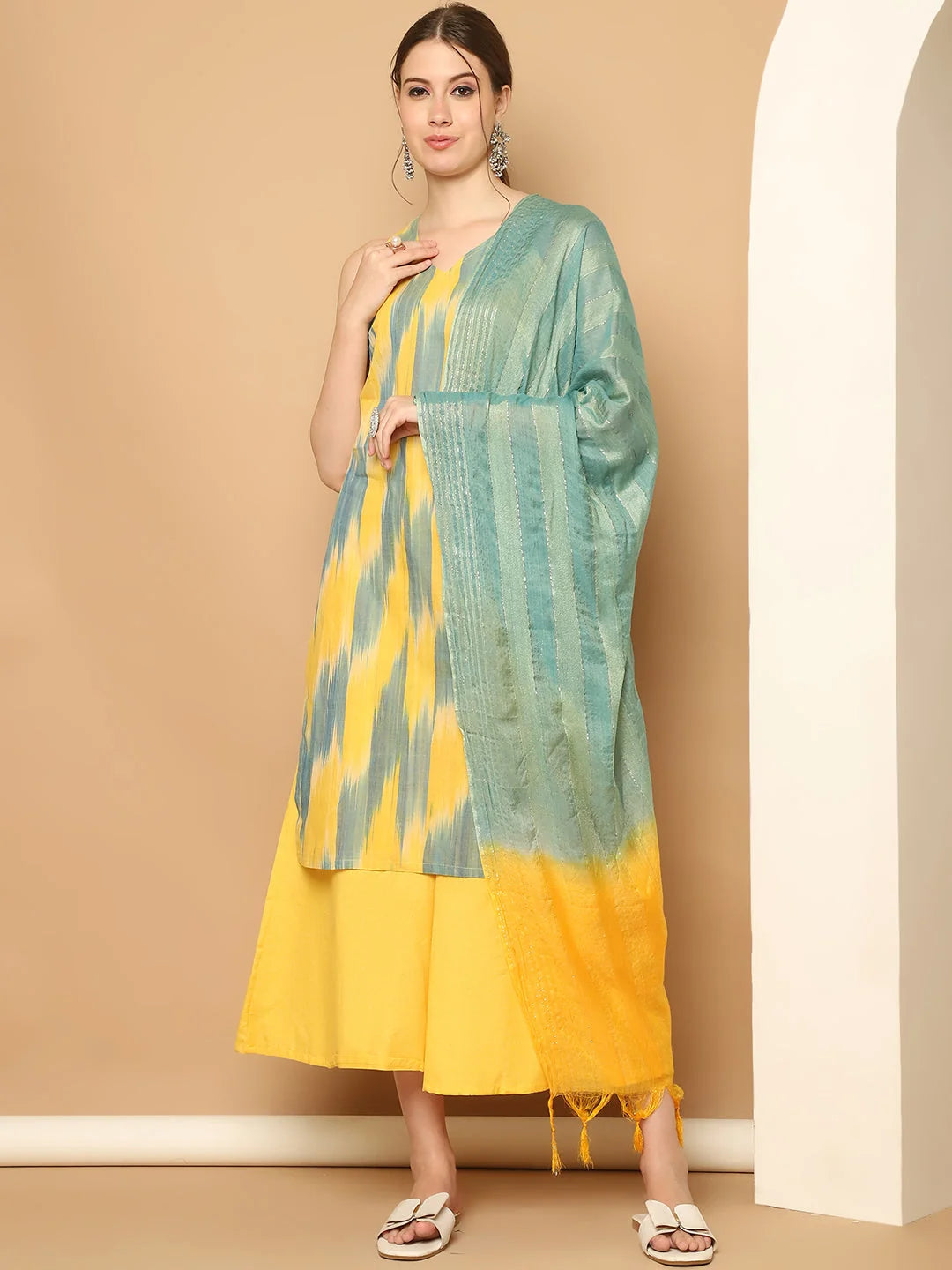 Yellow Printed Kurta Palazzo Set | Women's Palazzo Sets