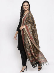 Women Black & Red Solid Kurta with Palazzos & Printed Dupatta ( JOKPL D5B 1312 Black )-JOKPL-D5B-1312