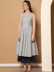 Women Navy Blue Printed Kurta with Palazzos & With Kantha Work Dupatta ( JOKPL D61N 1557 Navy )-JOKPL-D61N